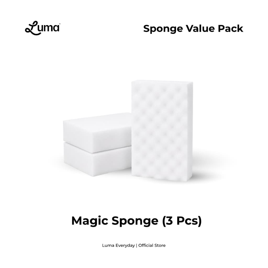 Luma Spons Pembersih Serbaguna Putih - Tanpa Deterjen, Mudah Digunakan, Aman untuk Kulit, Spons Pembersih Serbaguna Putih - Tanpa Deterjen, Mudah Digunakan, Aman untuk Kulit