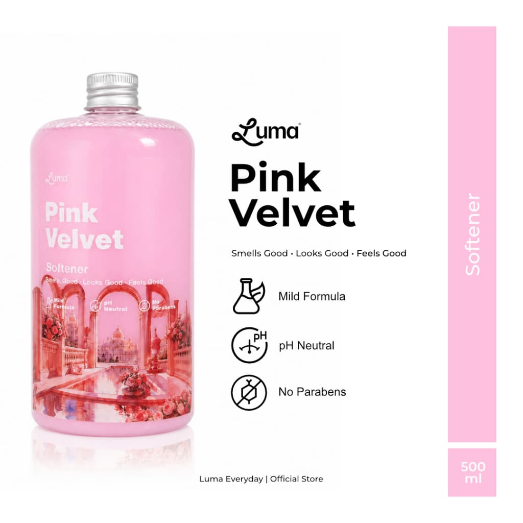 Luma Luma Pink Velvet Softener Laundry Pelembut Pewangi Pakaian 500ml, 500ml
