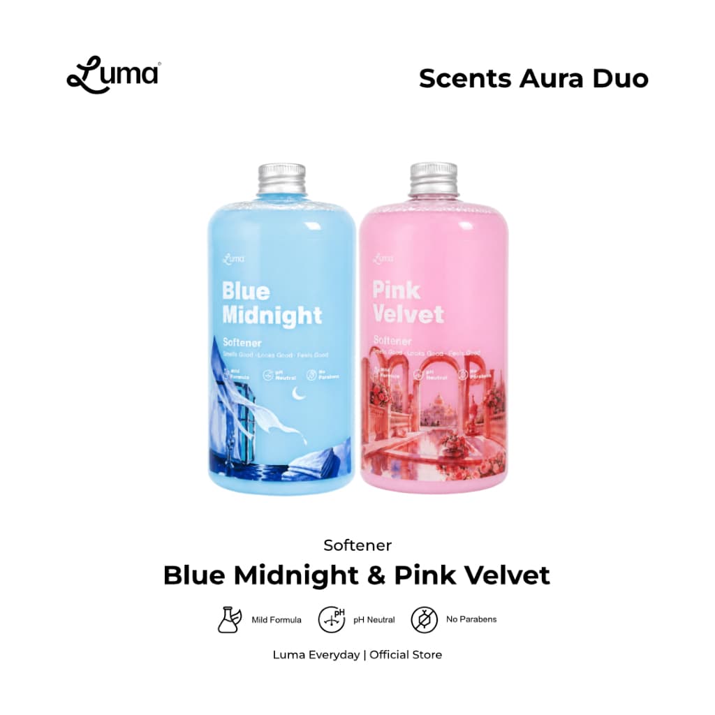 Luma BUNDLE SCENTS AURA DUO - Luma Softener 500ml Blue Midnight & Pink Velvet 500ml, SCENTS AURA DUO